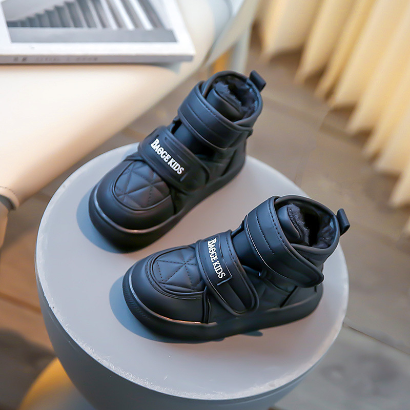 Scarponi da neve per bambini, scarpe in morbido cotone isolante, scarponi invernali medi e grandi per bambini, pane in velcro_voghion.com