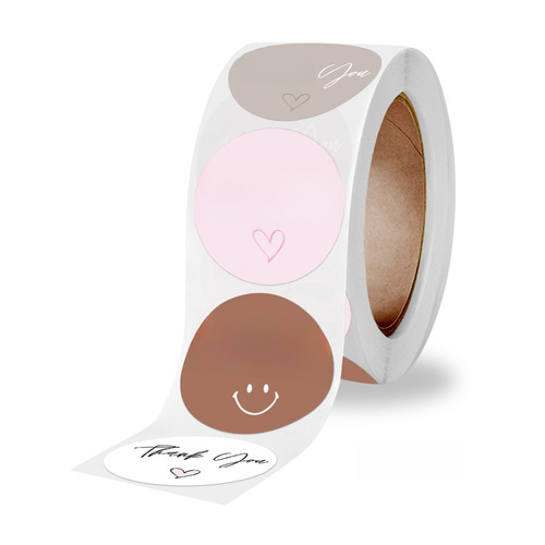 Circular Sealing Labels with Floral Handicraft Design, Wholesale Self-Adhesive Sticker Labels