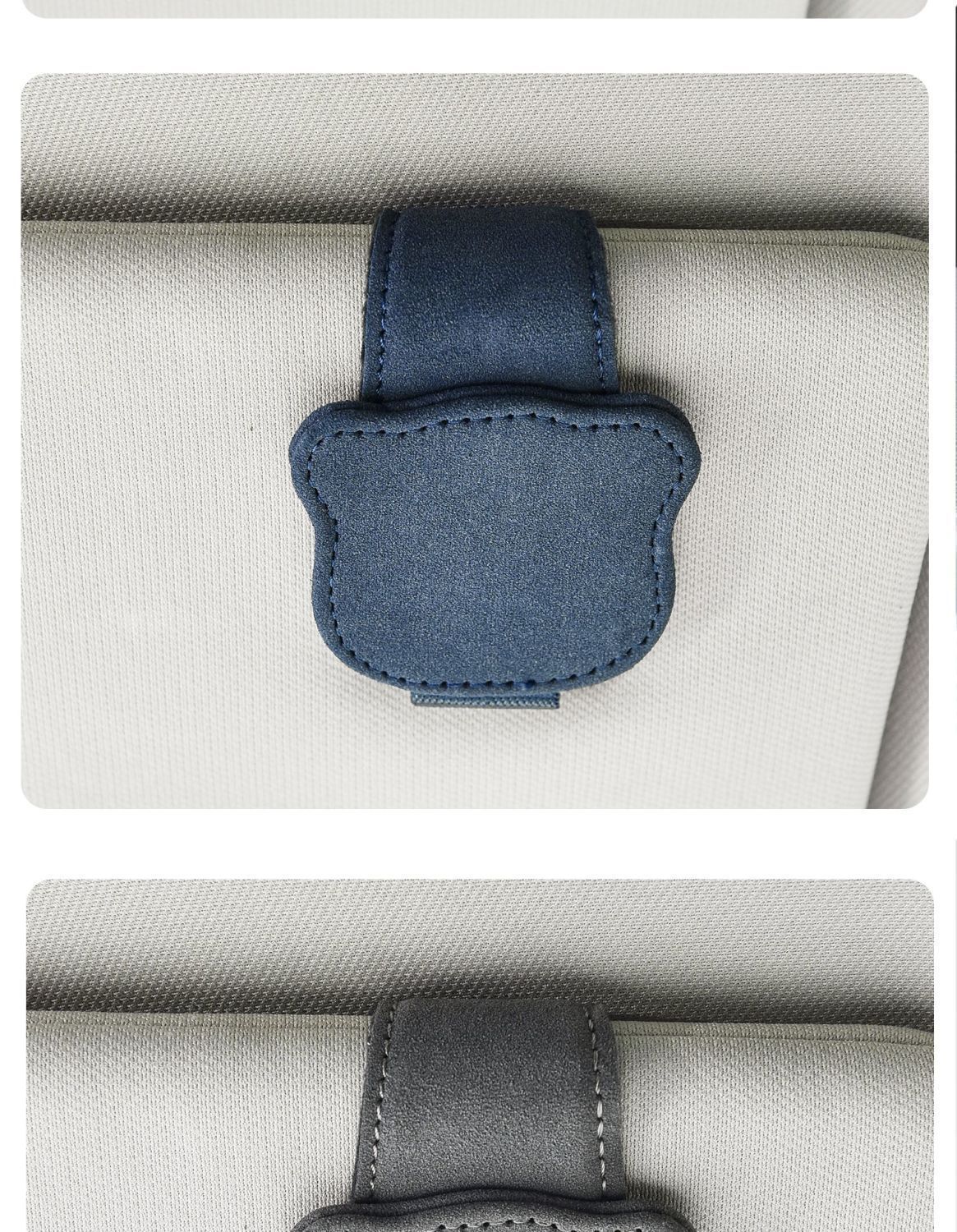 New Magnetic Car Glasses Holder, Car Clip, Leather Sun Visor Storage Clip, Car Sunglasses Clip, Ticket Card Clip