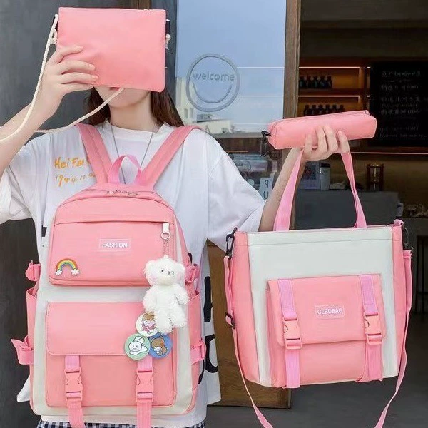 Backpack lightweight, school bag, capacious travel set for traveling, 4 piece set