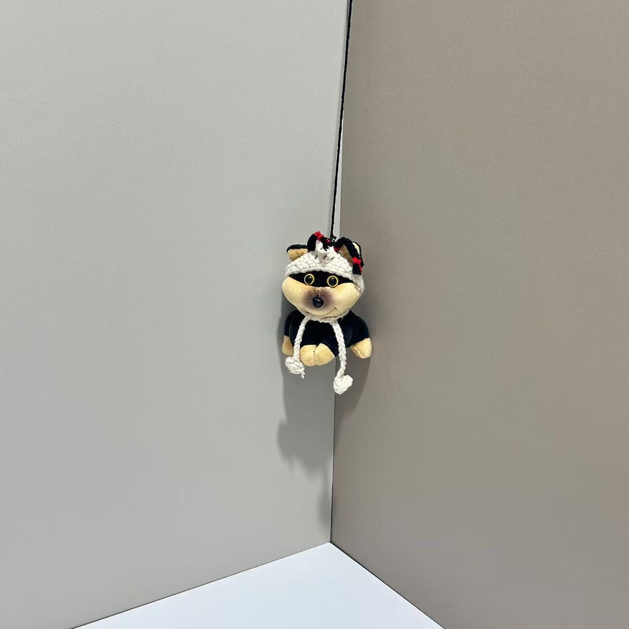 蜜蜂狗西高地迷你帽子手钩针织辫子帽可弯折定型双马尾辫帽子批发