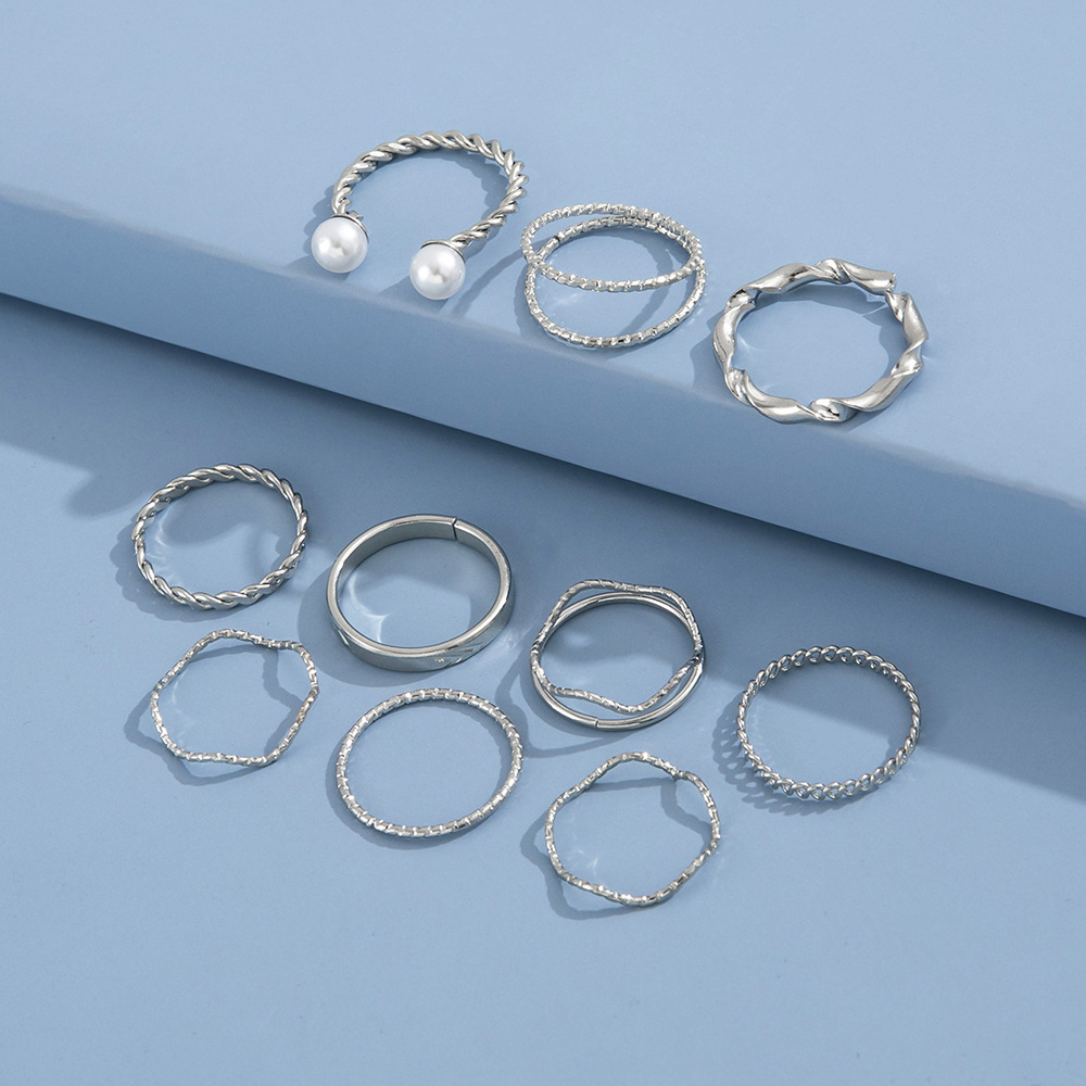 Women'S Gender Plating Design Retro Geometric Alloy Plating No Inlaid Women'S Ring Sets