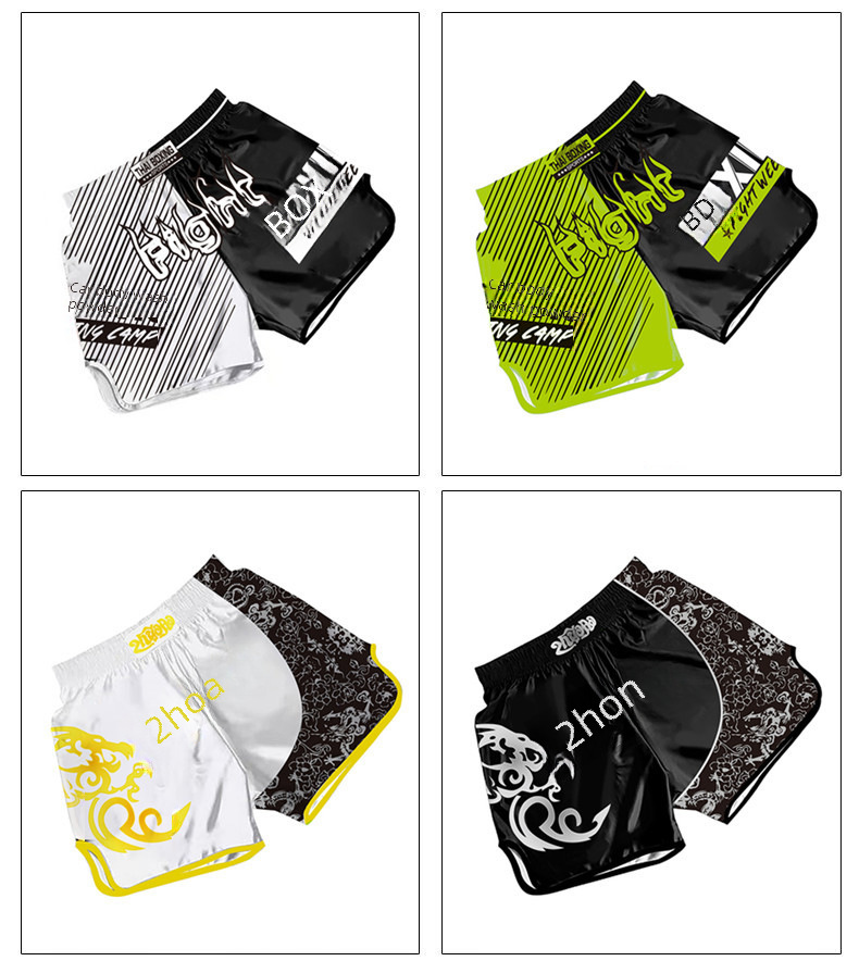 Zhuoao Thai boxing pants fighting pants Thai boxing pants head shorts boxing loose pants training fighting shorts