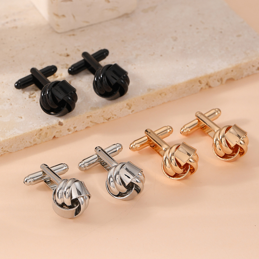 Neue Twist-Manschettenknöpfe, modische und einfache Auswahl an mehrfarbigen Manschettenknöpfen aus Metalllegierungen_voghion.com