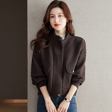 源头工厂新款秋冬季拉链韩版外套棒球服女装宽松毛衣针织开衫夹克