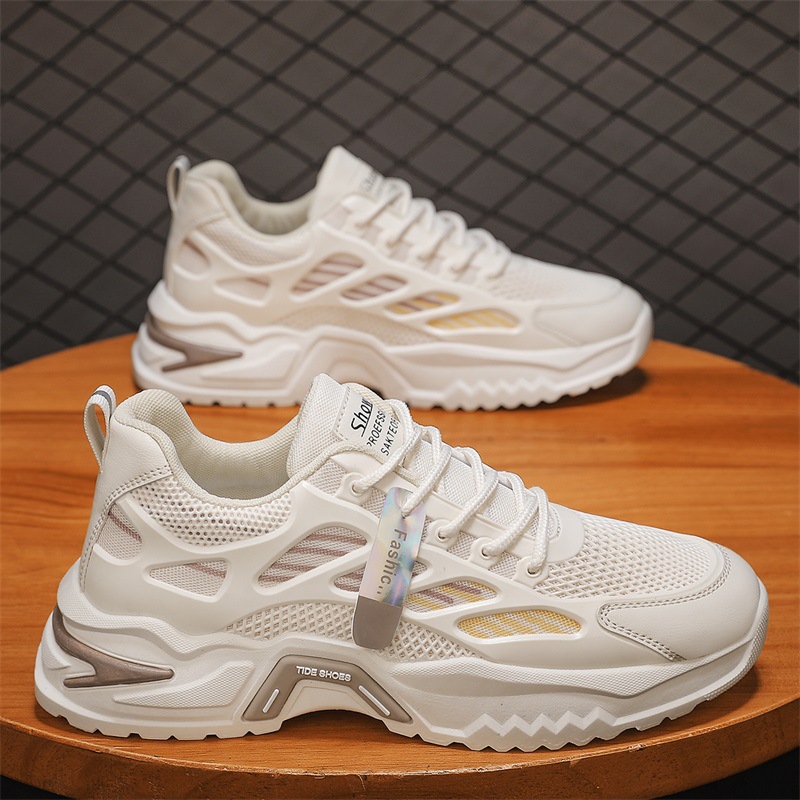Zapatillas deportivas transpirables para hombre, modelo 2026, nuevas, juveniles, casuales, versátiles, para correr, de malla, resistentes al olor, con aumento de altura, estilo papá.