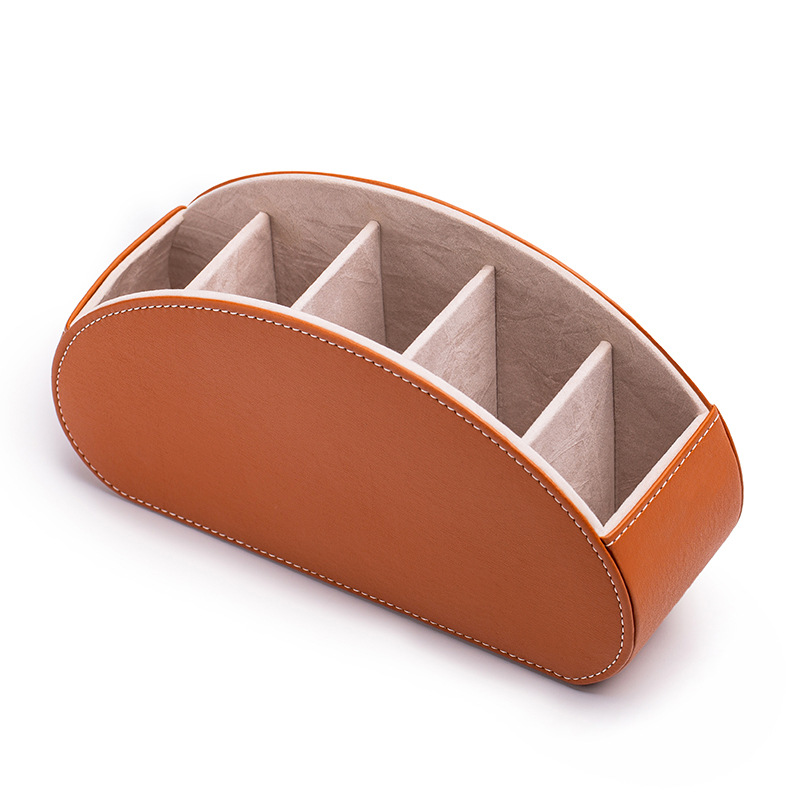 Suministros para el hogar sala de estar caja de almacenamiento de cosméticos caja de almacenamiento de cuero de escritorio de oficina de acabado PU caja al por mayor