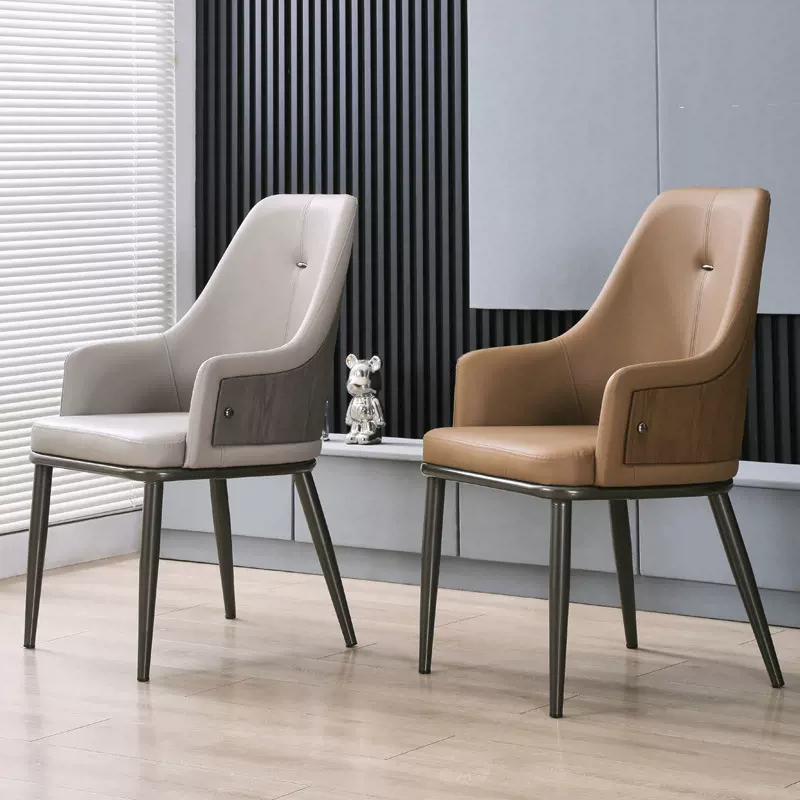 餐椅家用餐桌椅北欧轻奢高级感靠背凳子客厅休闲麻将椅酒店软包椅