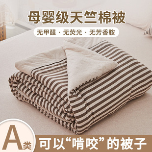 Tianzhu cotton class A mother and child autumn and winter thickened quilt core Spring and Autumn quilt knitted air conditioning summer quilt striped single double