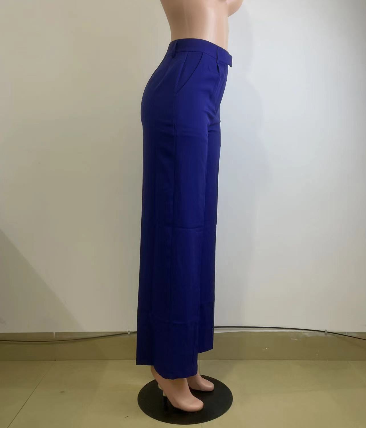 High waisted straight wide leg casual trousers_mkmklike.com
