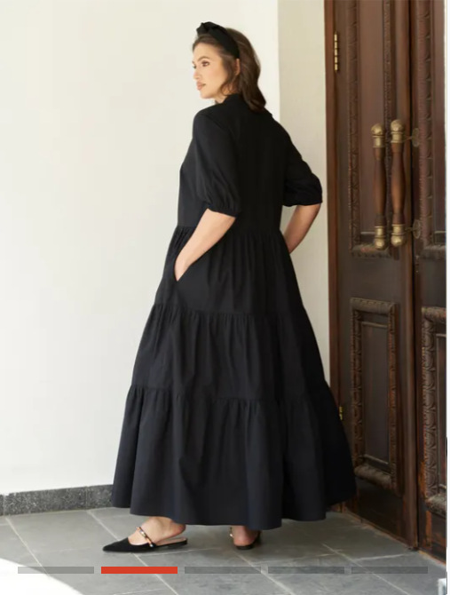 Frau Normales Kleid Einfacher Stil Stehkragen Taste Kurzarm Einfarbig Maxi Langes Kleid Ferien Täglich display picture 8