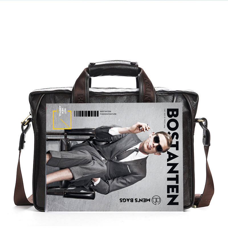 ペルシャダントン男性バッグビジネス男性ハンドバッグ横型シングルショルダーバッグ本革ブリーフケースパソコンバッグ