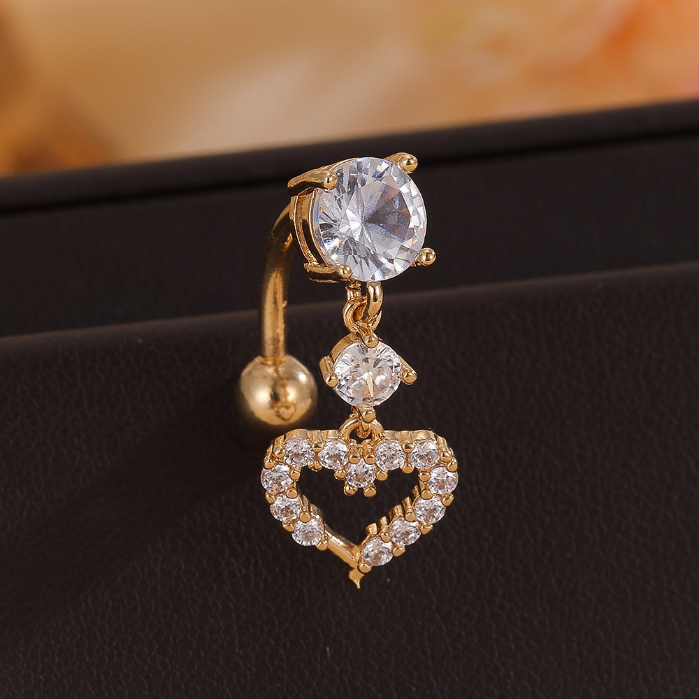 Heart & Star Dangle Belly Button Ring Copper Butterfly Navel Piercing Jewelry detail image 10