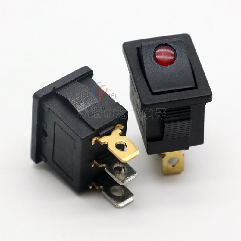 KCD1-101船型开关 15*21   3脚2档 带猫眼LED灯电源开关12V