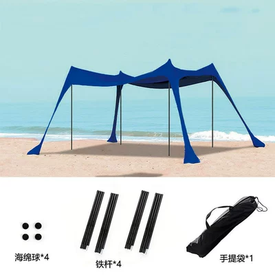 Seaside beach canopy beach sand | Avtomobil dam çadırları - new-royal-blue-4-piece-iron-set-200160150cm