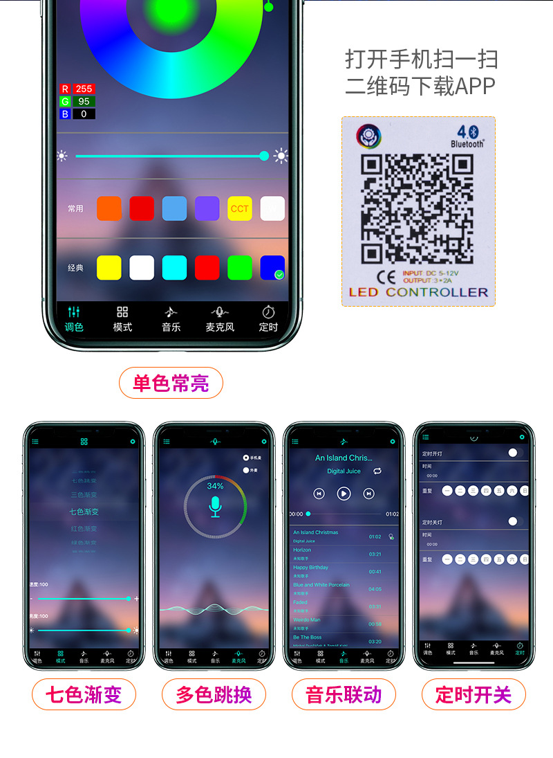 Car Grille Small Yellow Light Modification for Off-Road Vehicles, Colorful App Bluetooth Grille Light Modification, Led Decorative Light, Warning Light
