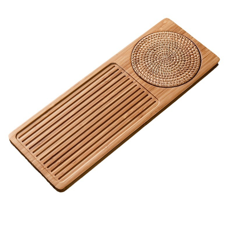 Bandeja Rectangular de Té de Bambú de Madera