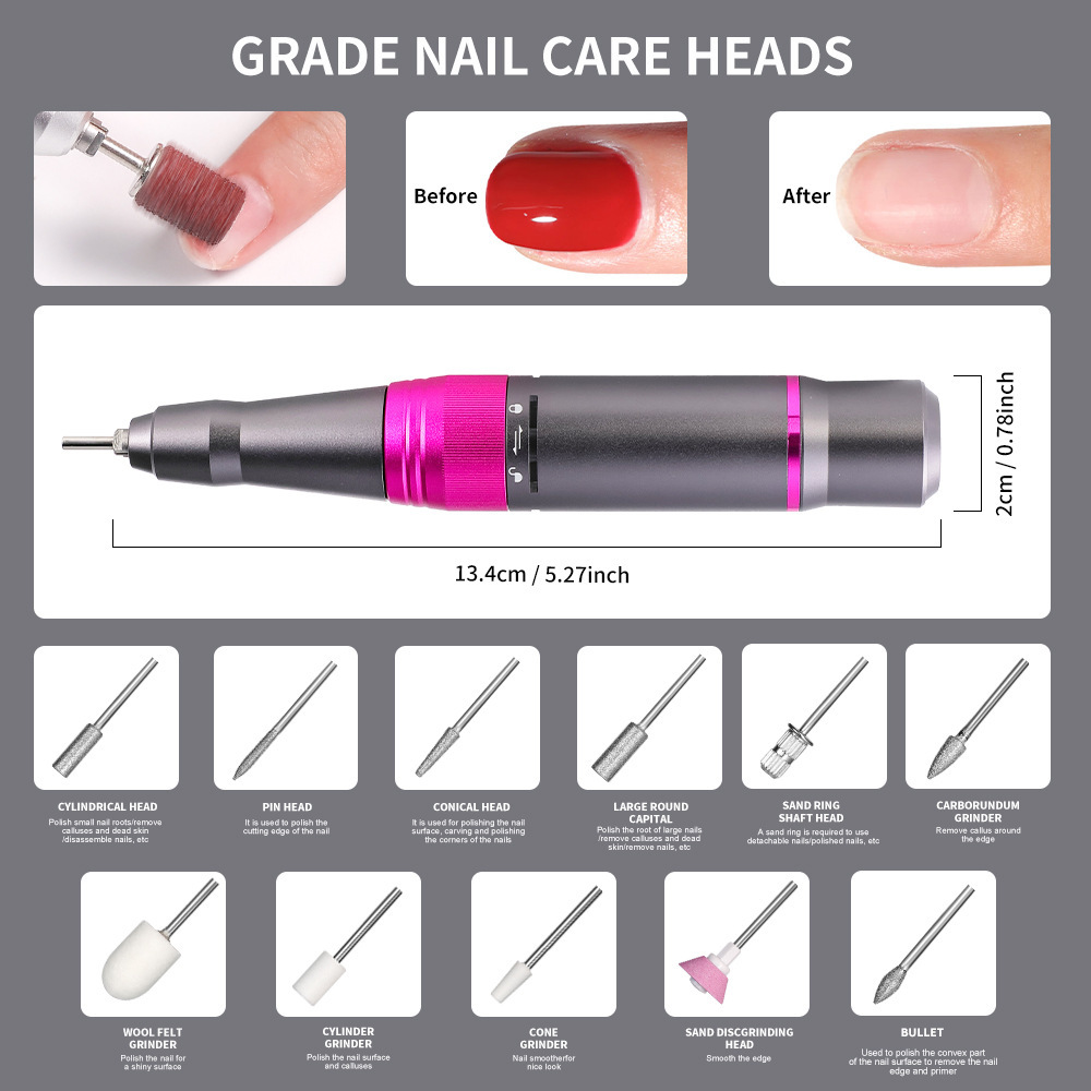 Lijadora de uñas, removedor de uñas, recargable, portátil para uso doméstico 35000, especial para manicura de alta transferencia