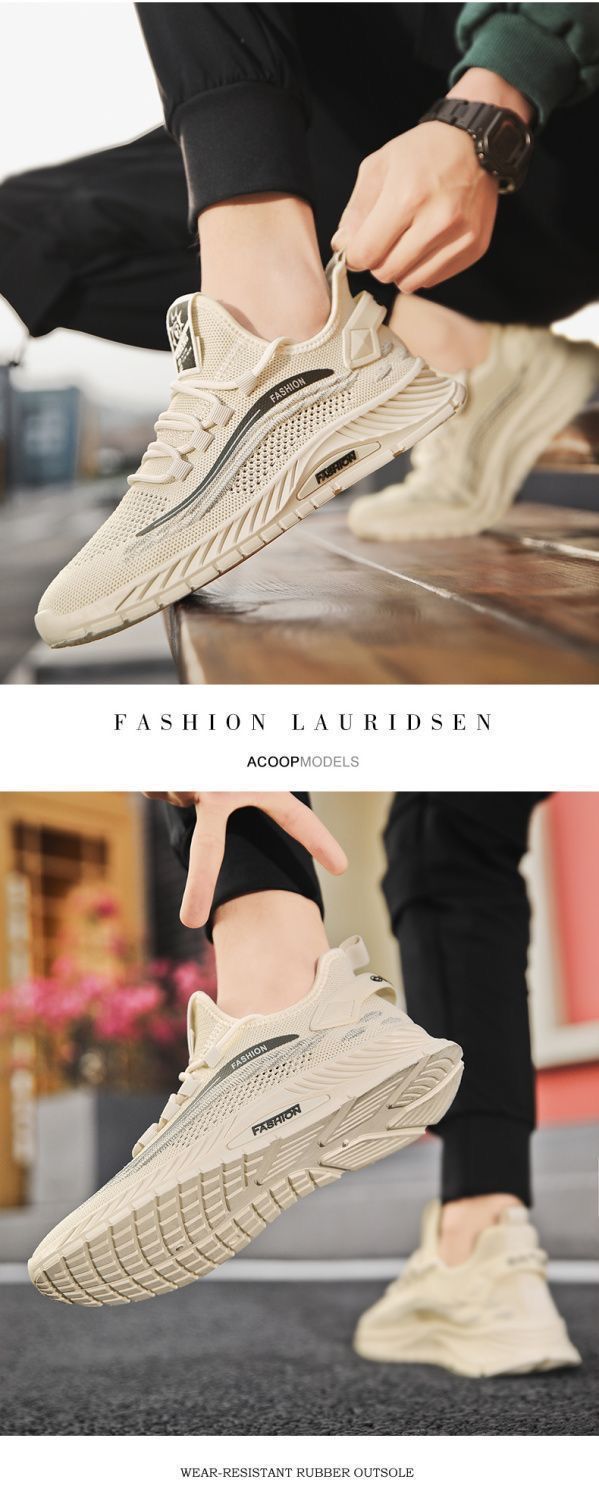 Coconut Summer Men's Casual Sports Lightweight Breathable Thin Flyknit Mesh Trendy Shoes For Men_vogvips.com
