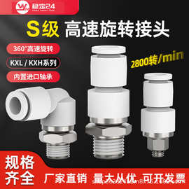 高速旋转气动气管360快速接头S级KXL/KXH6/8/10-02/01/03M5直通