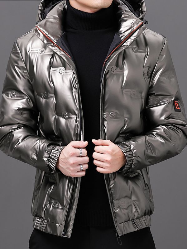 明るい白鴨絨毛ダウンジャケットファッションカジュアルな男性モデルの軽いビジネス保温耐寒ダウンジャケット卸売り