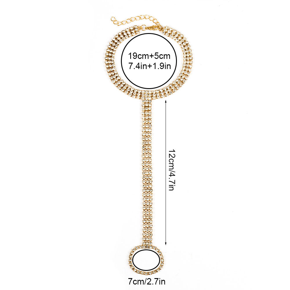 Cross-border rhinestone caliente dedo tobillo verano diamante incrustado multi-fila empep cadena playa todos los partidos accesorios tobillos