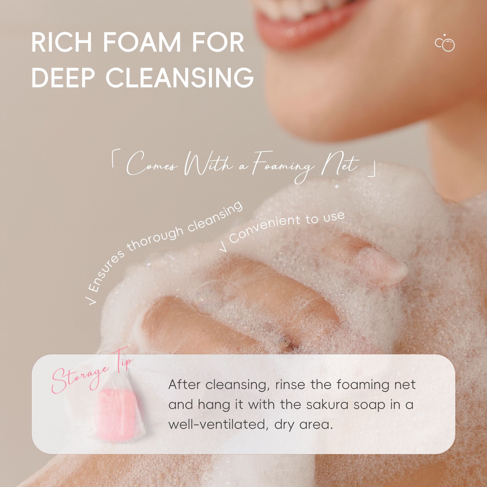 Cross-border Laicome Cherry Blossom Soap 90g for facial cleansing, body cleansing, care, hydrating, moisturizing and nourishing, one-stop delivery undefined