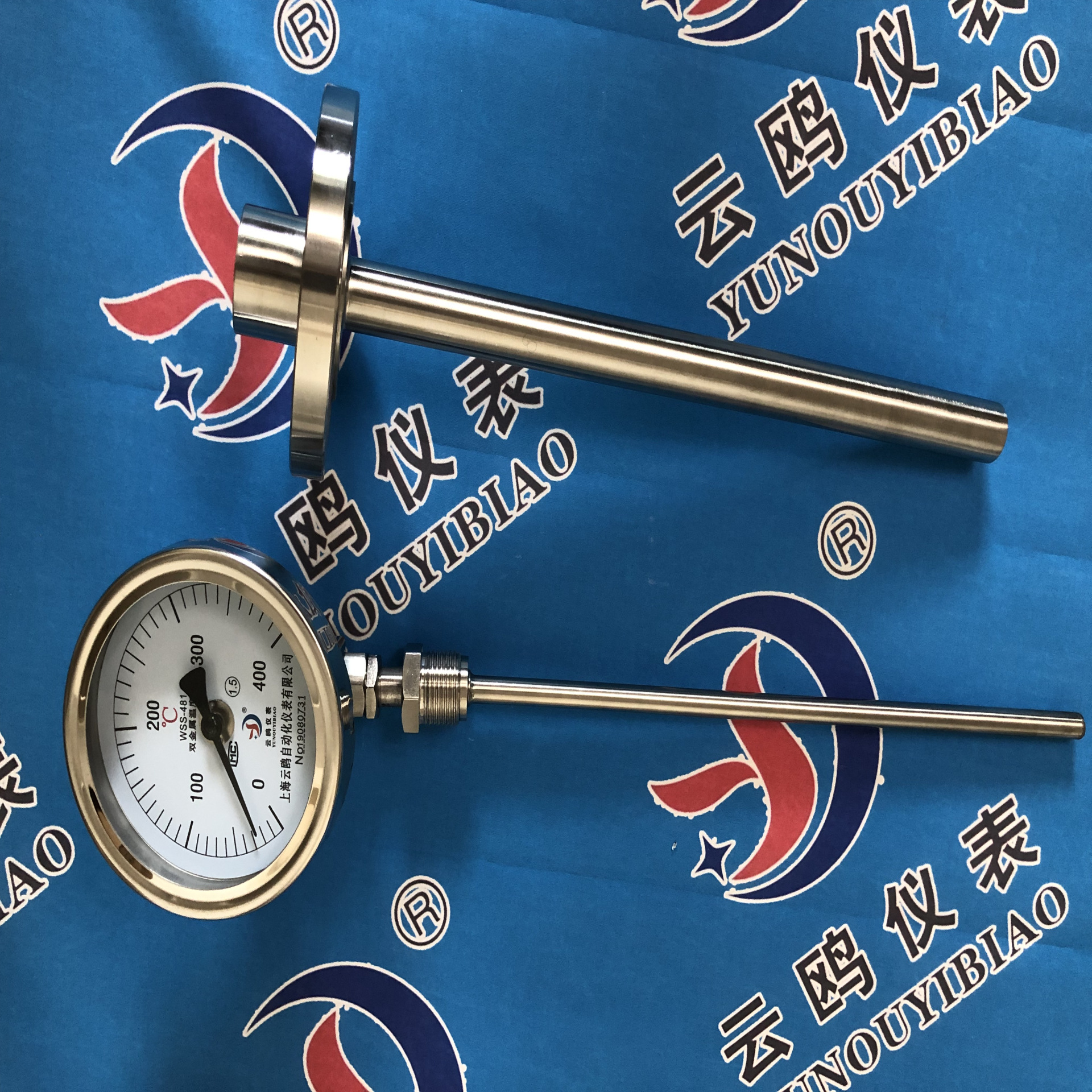 万向型WSS-381/WSS-481/WSS-581双金属温度计-80℃-500℃L=100