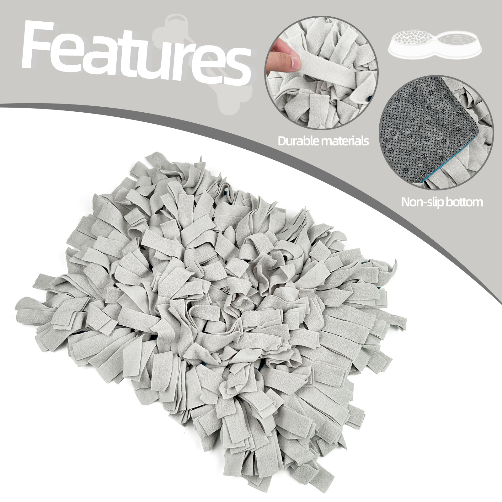 Cojín de alimentación para mascotas, almohadilla de suelo, juguete de peluche, diseño antideslizante inferior, almohadilla de herramientas de entrenamiento de alimentación lenta para perros