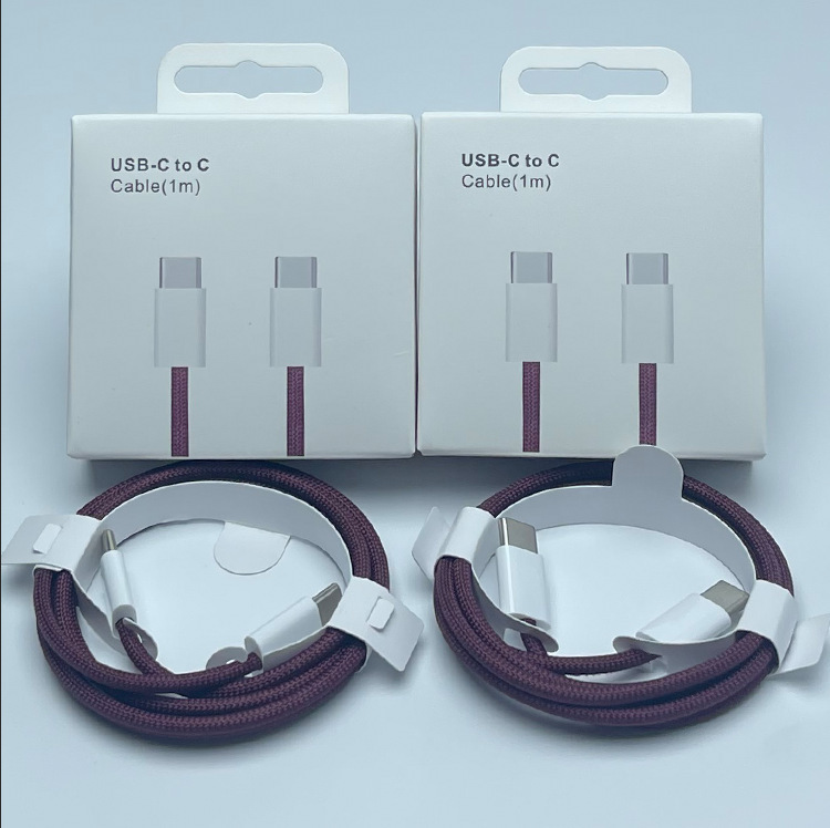 Compatible with Apple 18 fast charging data cable, dual type-c charging cable, 60W purple braided cable, 1m, in stock, wholesale and custom orders available Compatible with Apple 18 fast charging data cable, dual type-c charging cable, 60W purple braided cable, 1m, in stock, wholesale and custom orders available