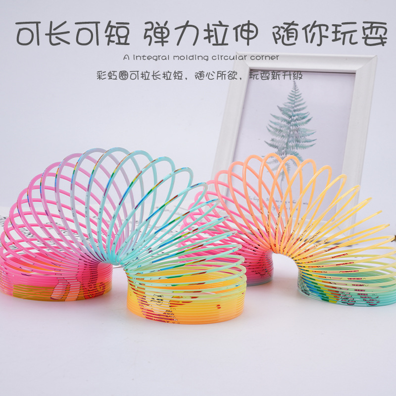 Nuevo medio caballo de dibujos animados Arco Iris anillo 7,6 cm anillo de primavera noche mercado puesto Venta caliente anillo de juguete educativo para niños image 4