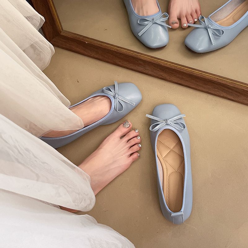 Plus Size Women's Shoes 41 to 43 Wide Fat Feet Spring & Fall 2025 New Soft-Soled Scoop Shoes Ballet Flats Flats Shoes for Women