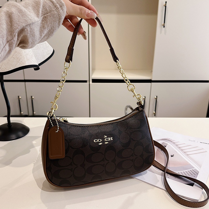 Koujia 新しいレディースバッグ teri25 脇の下バッグクラシック老眼ファッションショルダークロスボディポータブル麻雀バッグ三日月バッグ|undefined