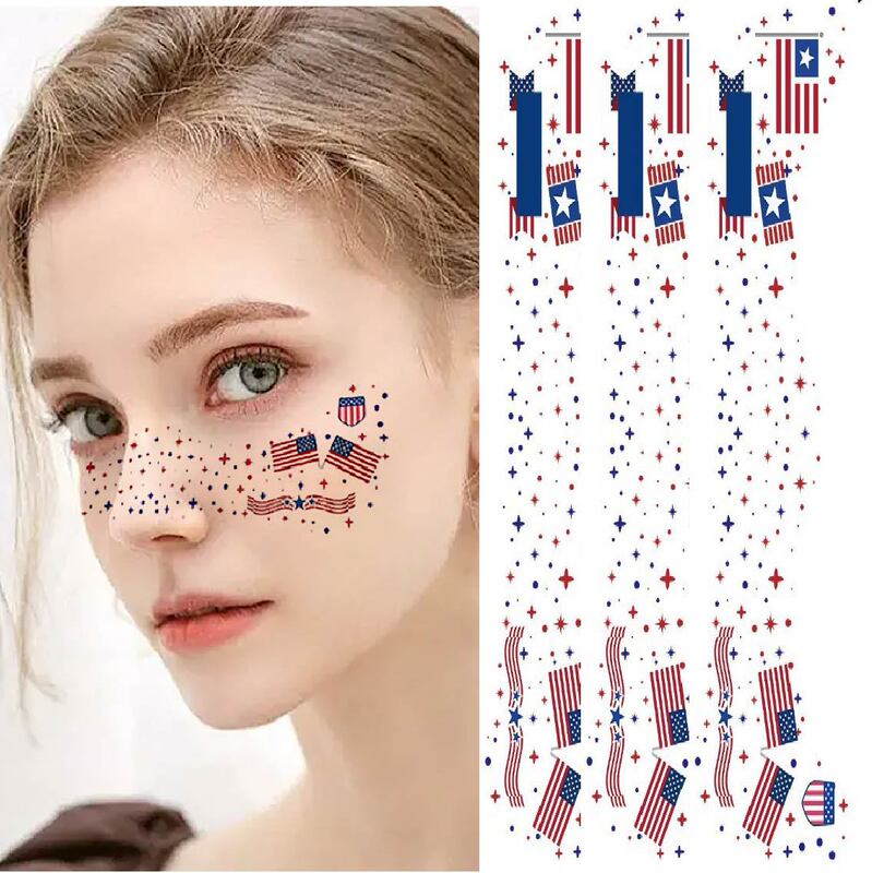 Hot-Selling Cross-Border American Independence Day Flag Face Freckle Stickers for Party Events, Disposable Temporary Stickers Hot-Selling Cross-Border American Independence Day Flag Face Freckle Stickers for Party Events, Disposable Temporary Stickers