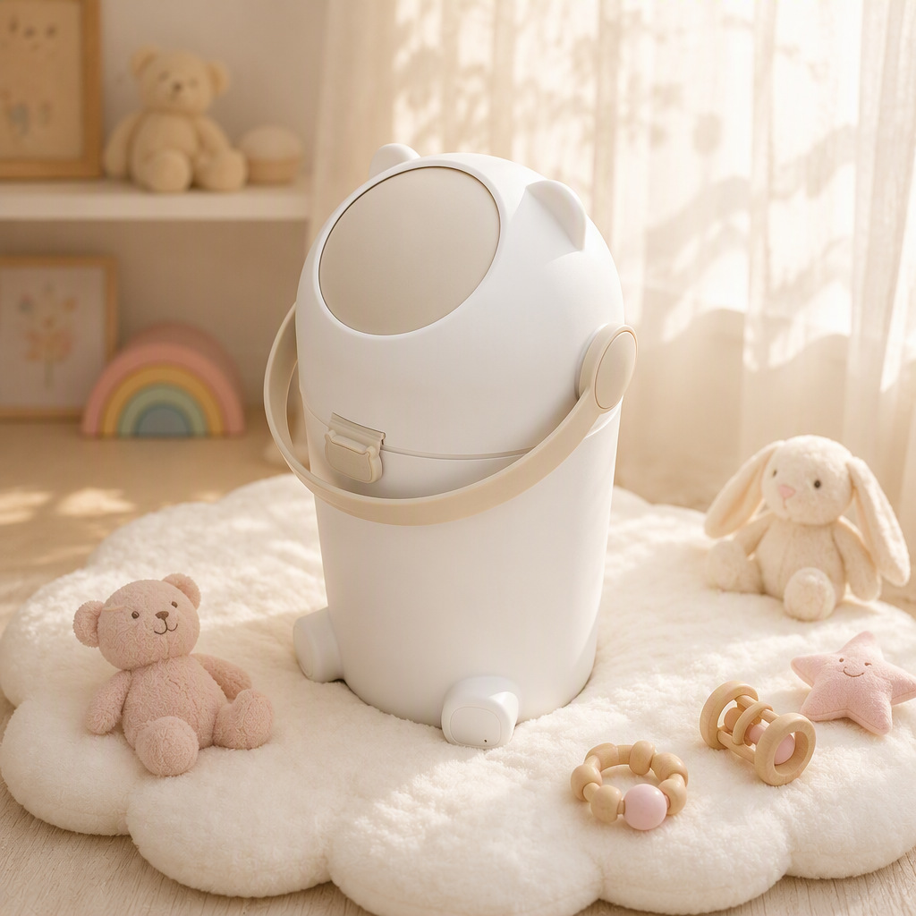 Diaper Trash Can for Baby Home Use with Lid, Large Capacity, Odor-Proof, Sealed Diaper Storage Bin for Living Room