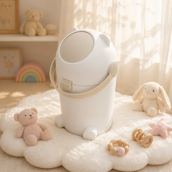 Diaper Trash Can for Baby Home Use with Lid, Large Capacity, Odor-Proof, Sealed Diaper Storage Bin for Living Room