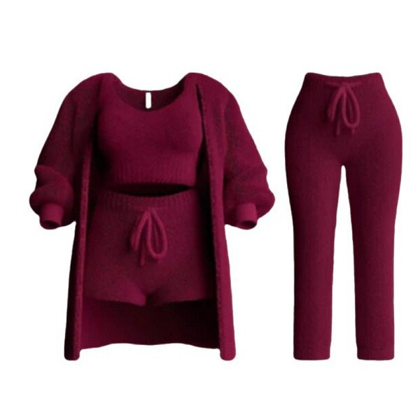 demi-season knitted velvet long-sleeve