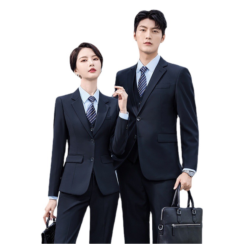 Men's and women's teacher suit suit business professional attire real estate sales Black suit formal suit bank overalls