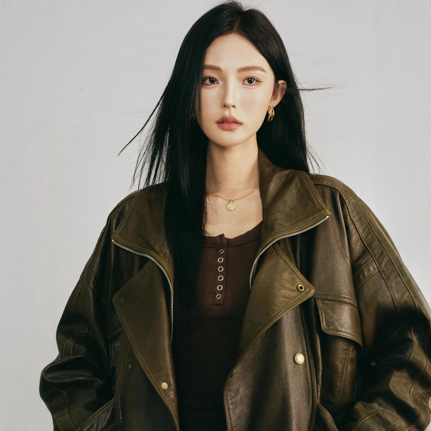 Sweet and Cool Style Black Leather Jacket for Women, 2026 Autumn New Model, Cool and Stylish Versatile Biker Jacket