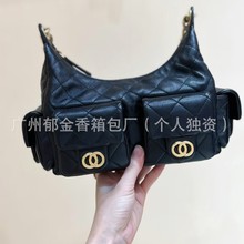jennie同款24c新款嬉皮hobo小羊皮4个口袋复古包潮包一件代发
