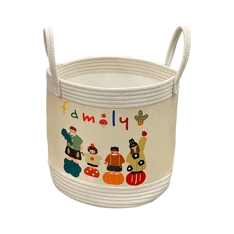 Cesta de almacenamiento plegable de dibujos animados cesta de ropa sucia tejida caja de almacenamiento de juguetes para niños cesta de ropa sucia cubo de almacenamiento de dormitorio lavable