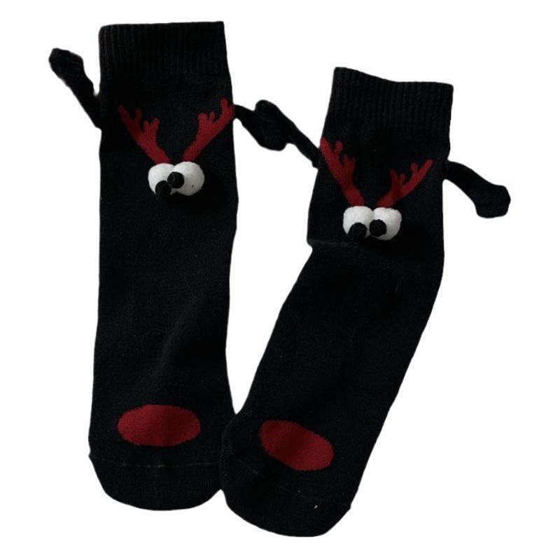 Calcetines Navideños a Juego para Mujer, de Algodón, Magnéticos, hasta la Pantorrilla, para Otoño e Invierno, Éxitos de Ventas Navideños en Existencia