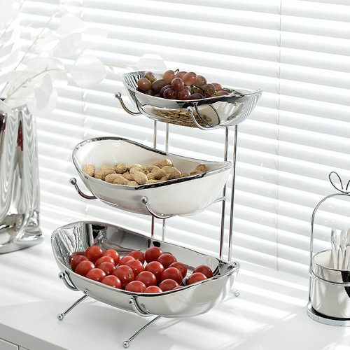 Nordic multi-layer fruit tray living room coffee table household candy tray front desk placement snack tray beauty salon pastry fruit tray