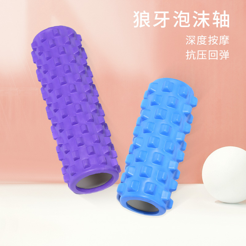 Hollow Foam Roller Wolf Tooth Massage Roller Muscle Relaxation Leg Roller EVA Wolf Tooth Model Hollow Yoga Pole