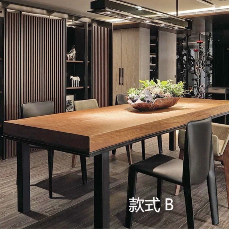 3xLOFT American Vintage Solid Wood Conference Table Rectangular Desk Dining Table Industrial Style Office Desk Executive Desk