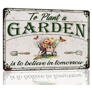 Garden decoration tin painting, gardening quotation and pattern hanging painting, enhance the taste of garden and interior decoration