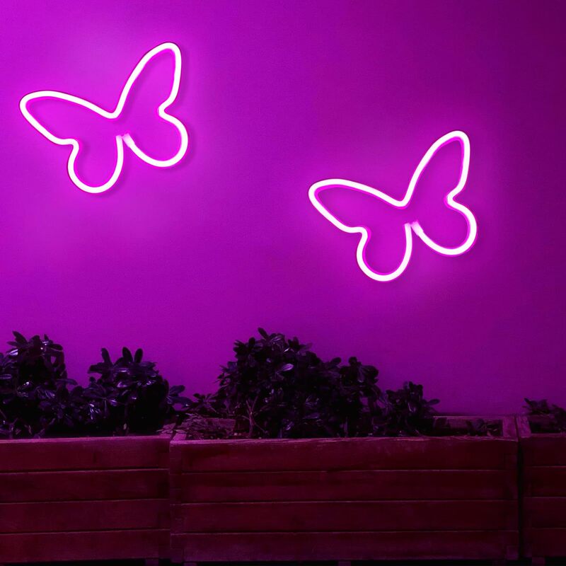 Cross-Border Butterfly Led Neon Lights Holiday Home Wall Decoration Lights Birthday Party Decoration Lights Proposal Anniversary