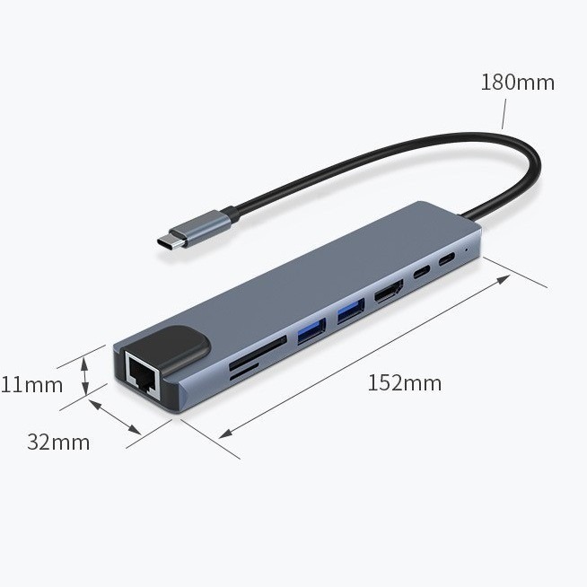 タイプ c 8-in-1 拡張ドック 100M ネットワーク ポート USB-C 拡張ドック 4K USB3。 0 PD 高速充電拡張|undefined