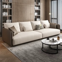 意式极简科技布沙发小户型客厅北欧现代简约直排乳胶贵妃布艺Sofa