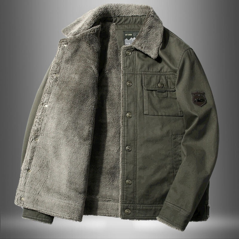 Military-style jacket for men, autumn and winter, loose fit, large size, Japanese retro trendy style, lapel collar, lamb wool coat, men's clothing with fleece lining Military-style jacket for men, autumn and winter, loose fit, large size, Japanese retro trendy style, lapel collar, lamb wool coat, men's clothing with fleece lining